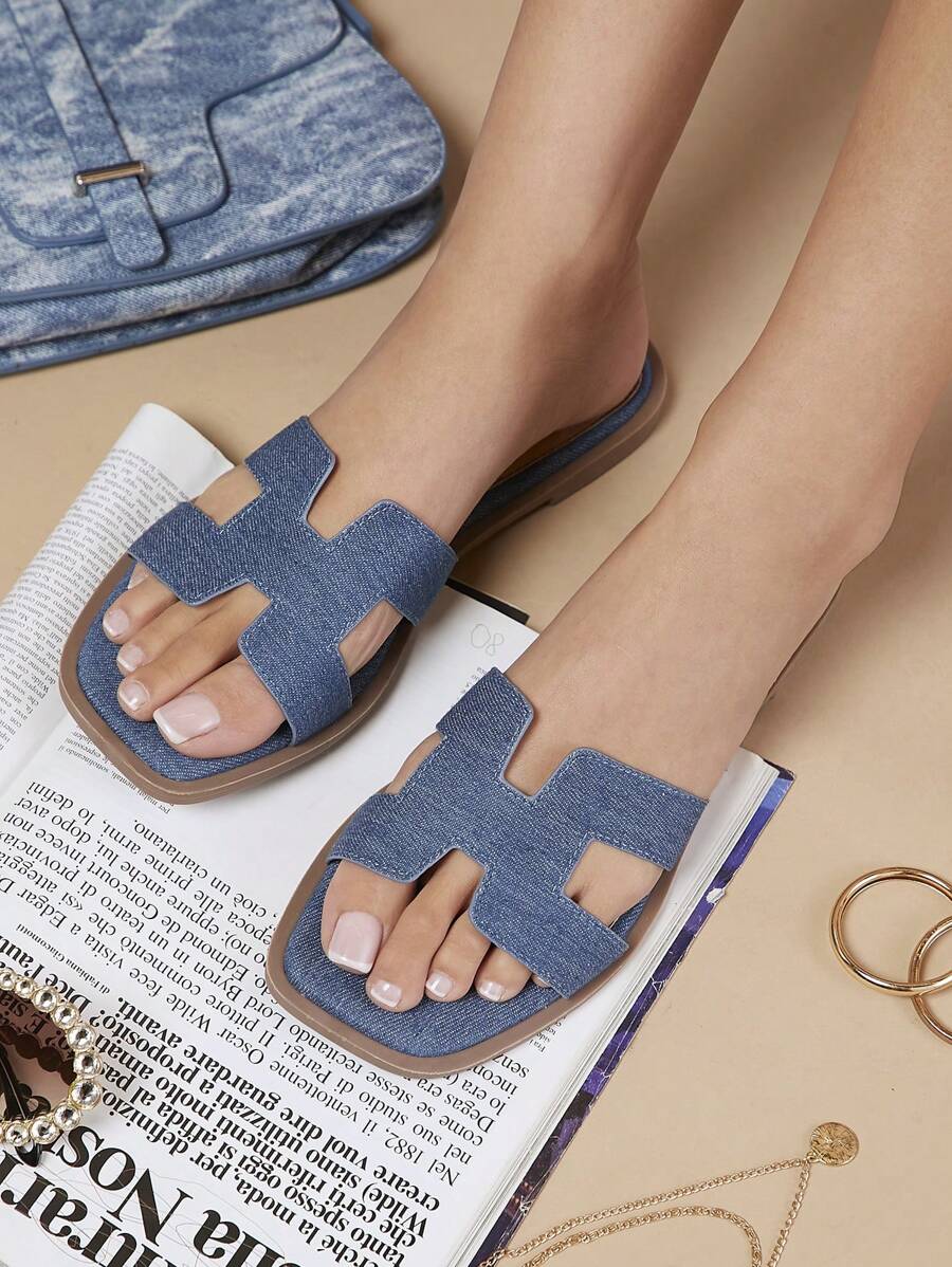 Luxe-inspirerade vita slides med sele