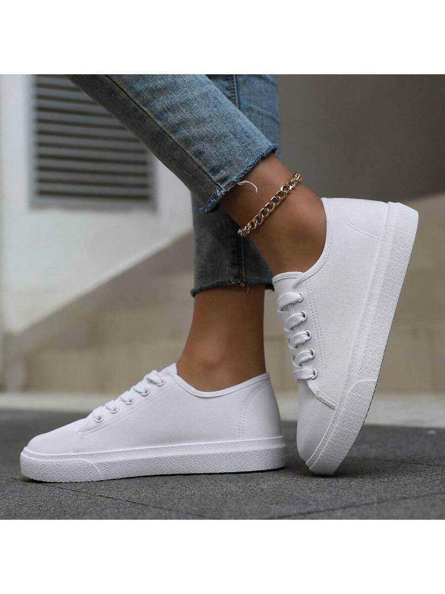 Canvasplattformsneakers för dam