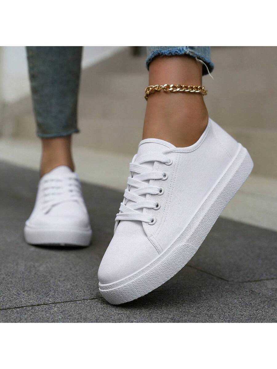 Canvasplattformsneakers för dam