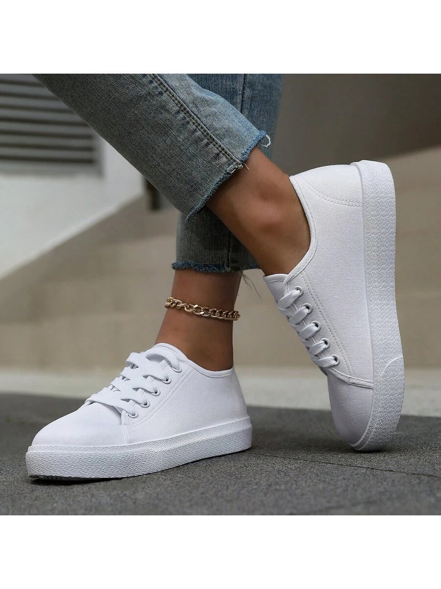 Canvasplattformsneakers för dam