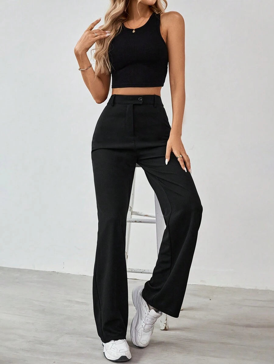 Tall Raka Byxor med Dragkedja