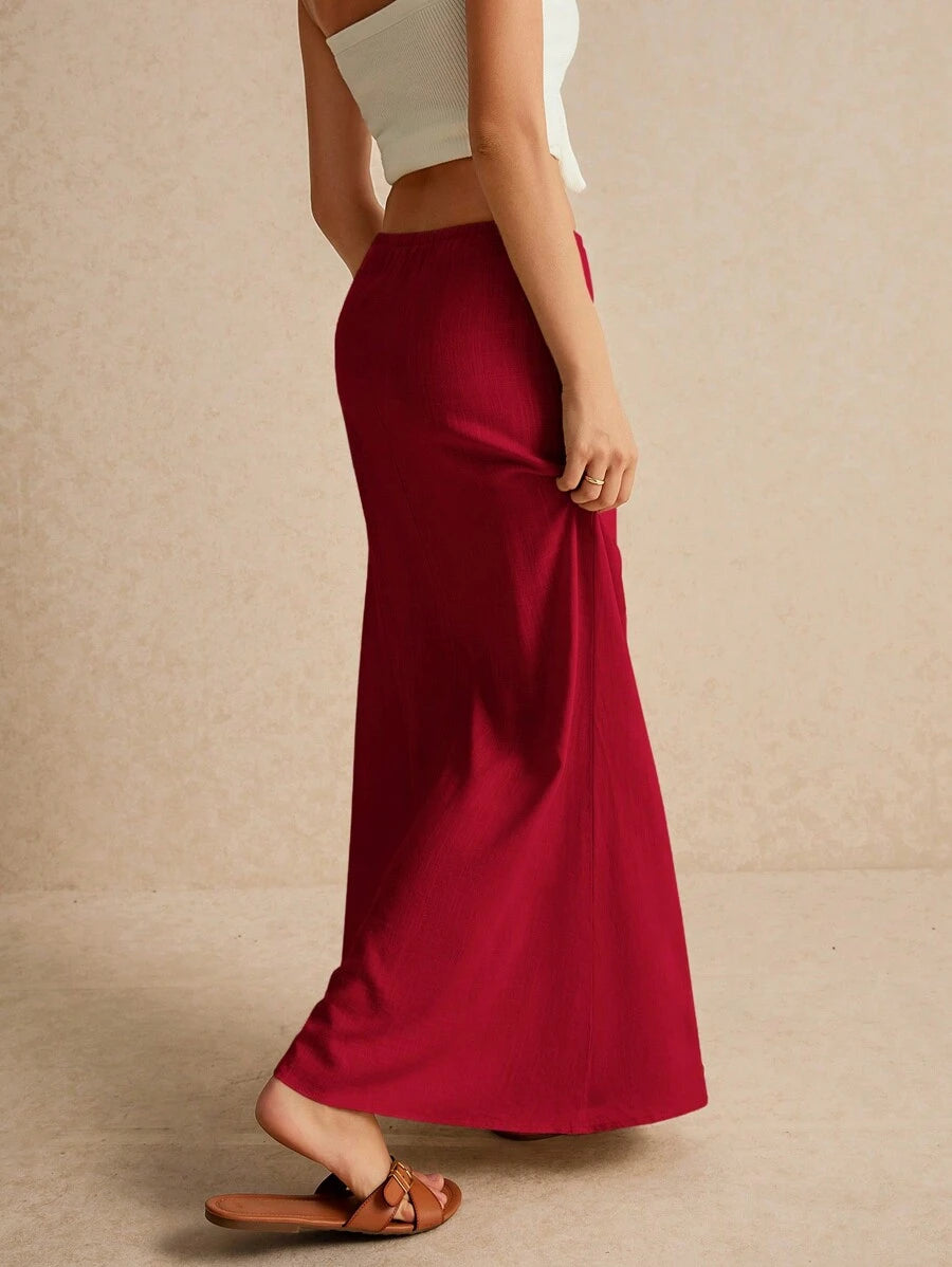 Minimalistisk Kjol med Dragsko