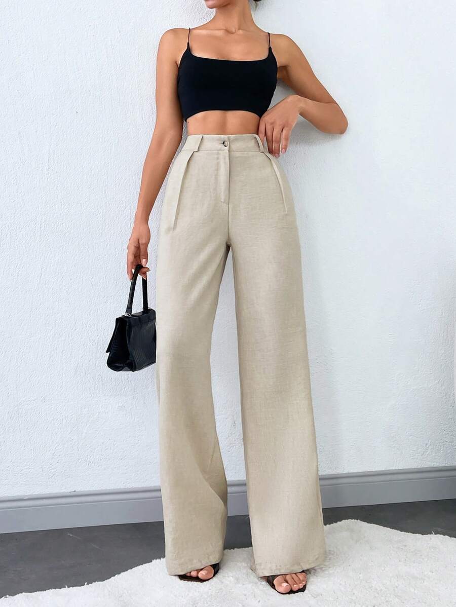 Tall Raka Byxor med Snedfickor