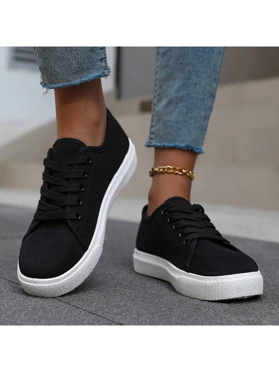 Canvasplattformsneakers för dam