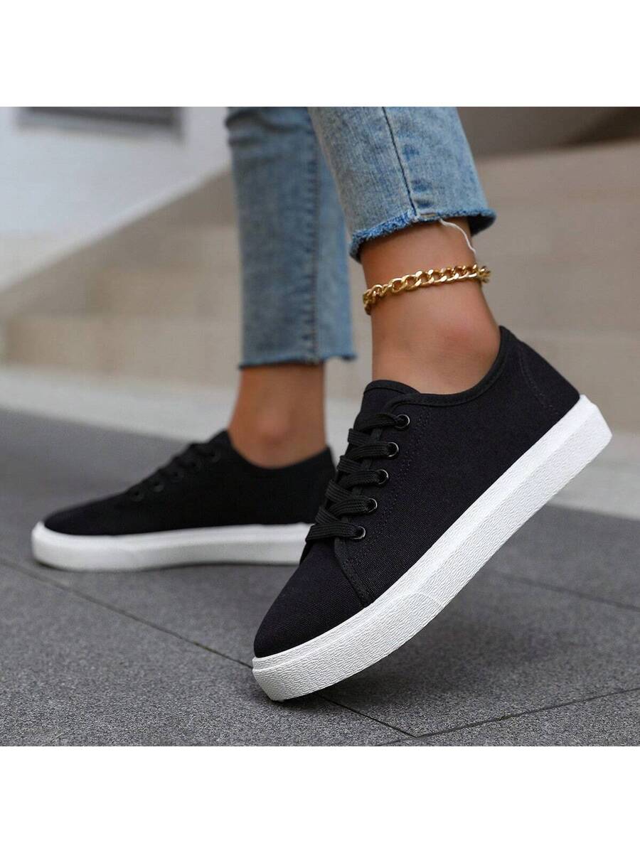 Canvasplattformsneakers för dam