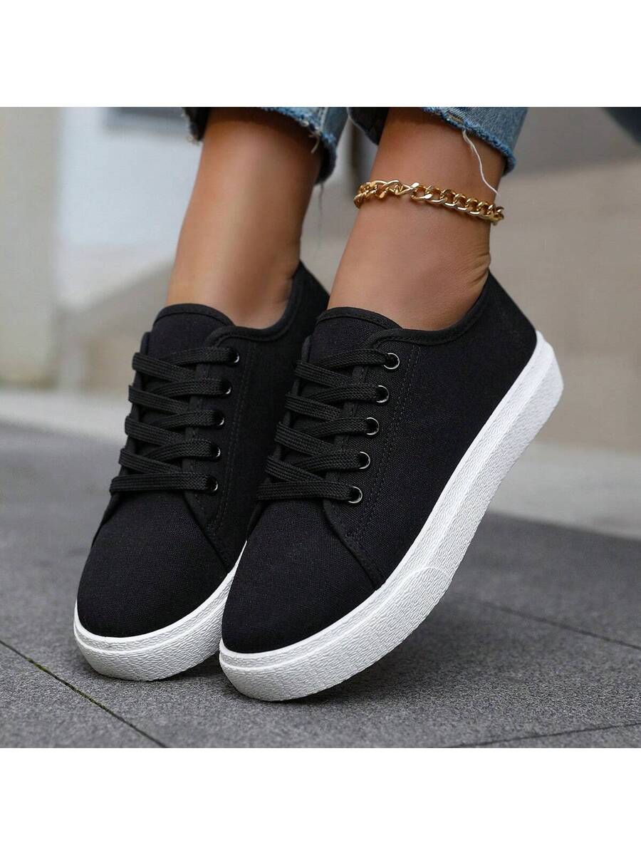 Canvasplattformsneakers för dam