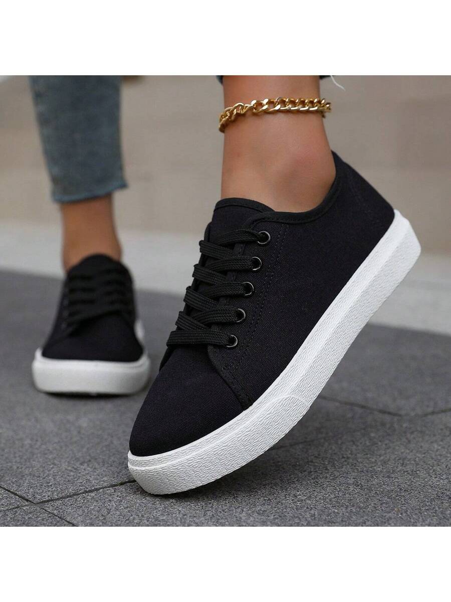 Canvasplattformsneakers för dam