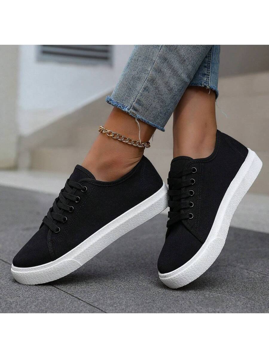 Canvasplattformsneakers för dam