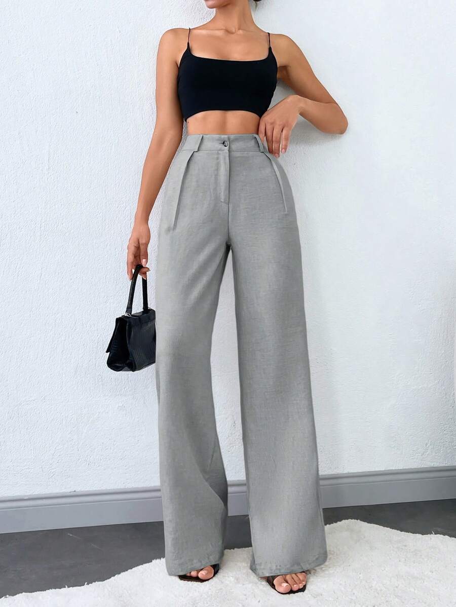 Tall Raka Byxor med Snedfickor