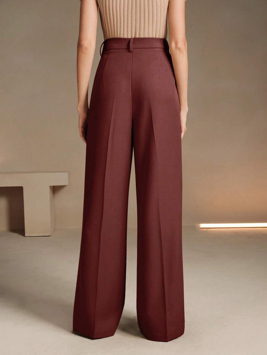 Svarta Raka Byxor med Lös Passform