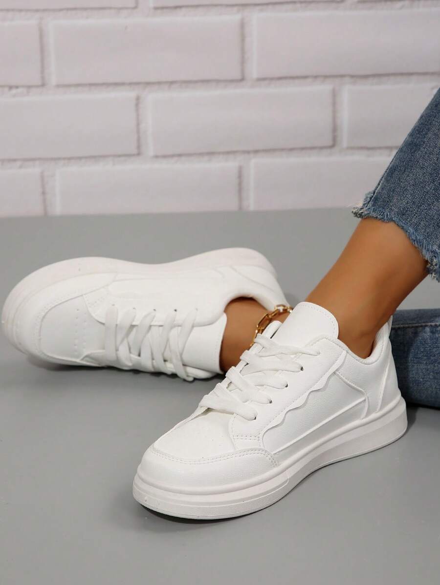 Låga vita sportskor – dam