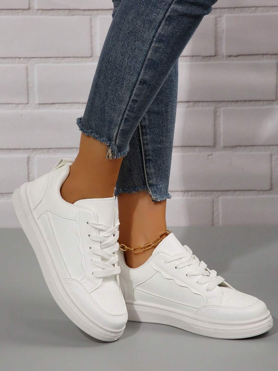 Låga vita sportskor – dam