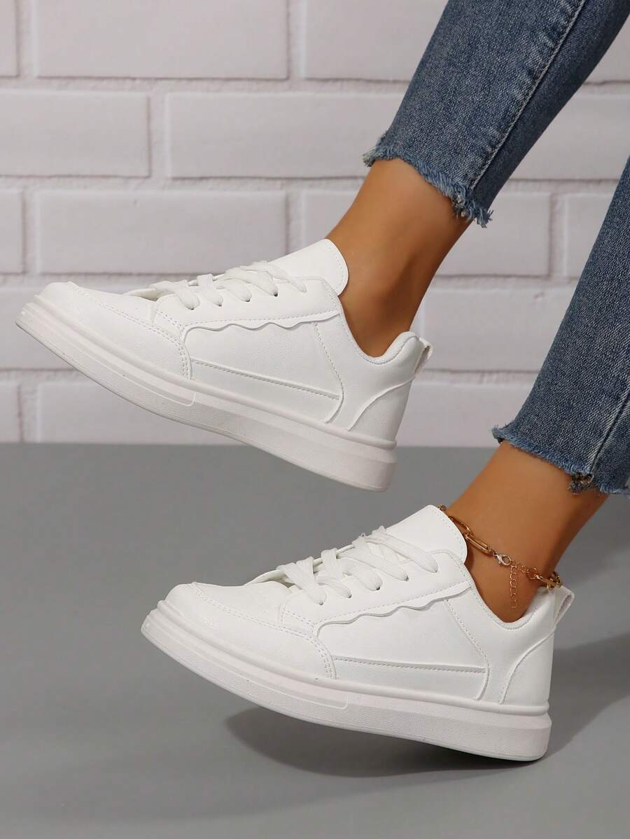 Låga vita sportskor – dam