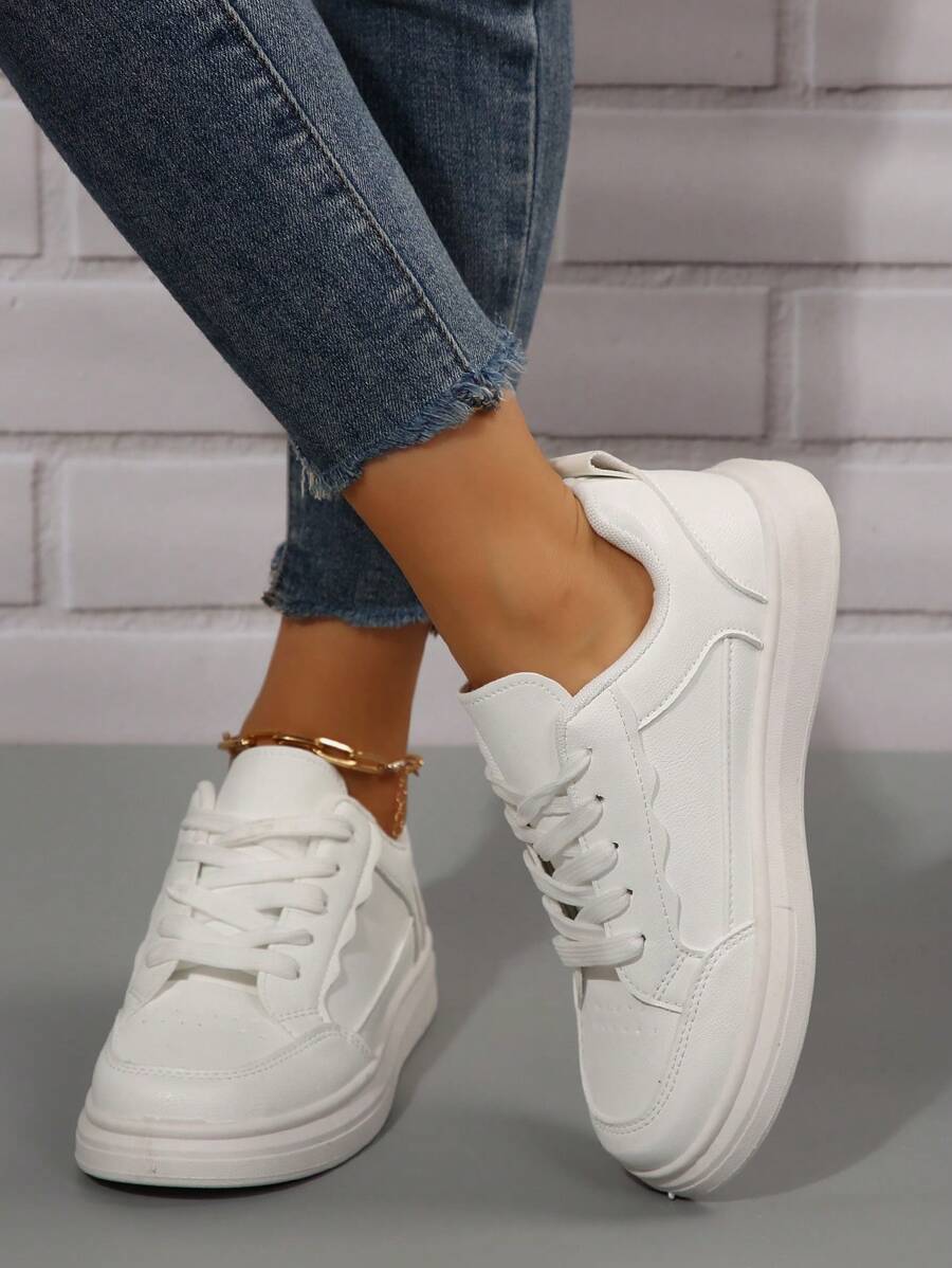 Låga vita sportskor – dam