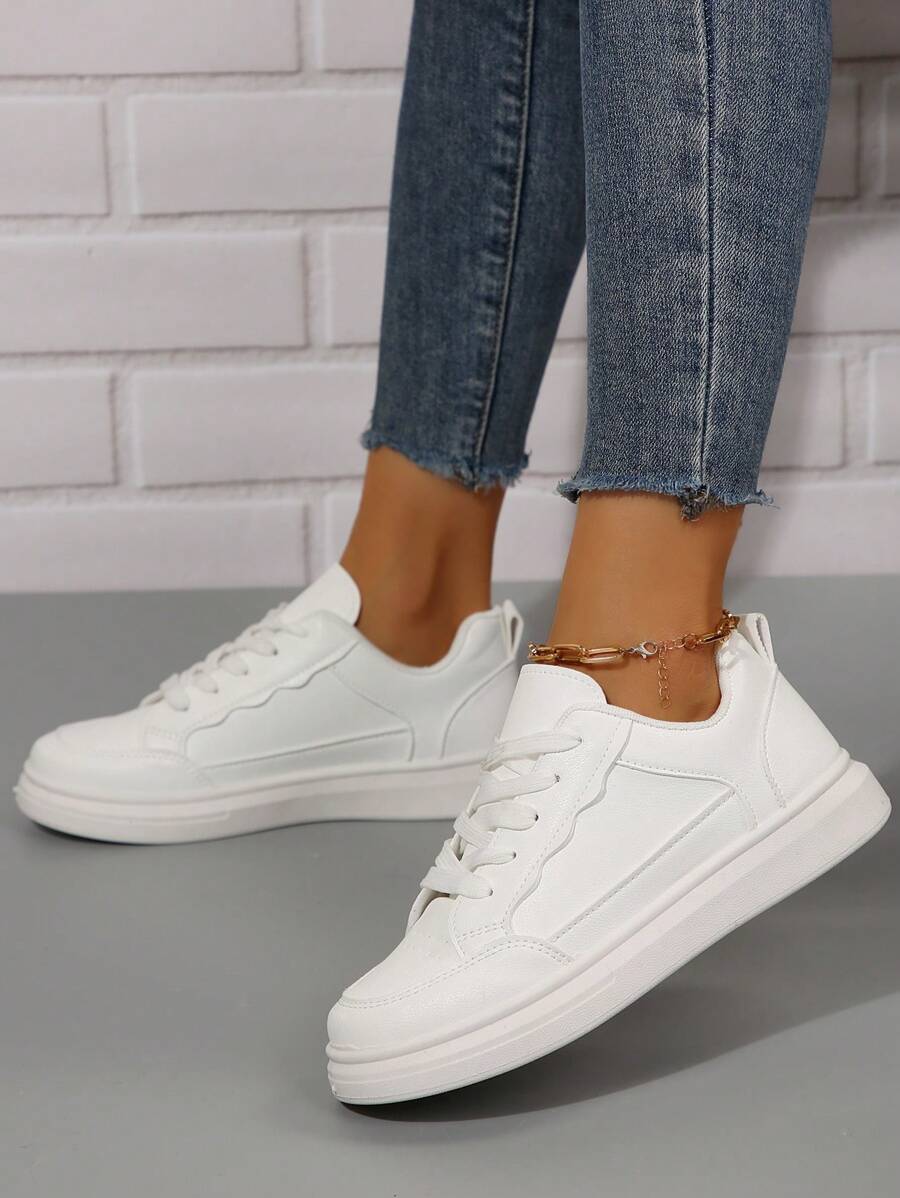 Låga vita sportskor – dam