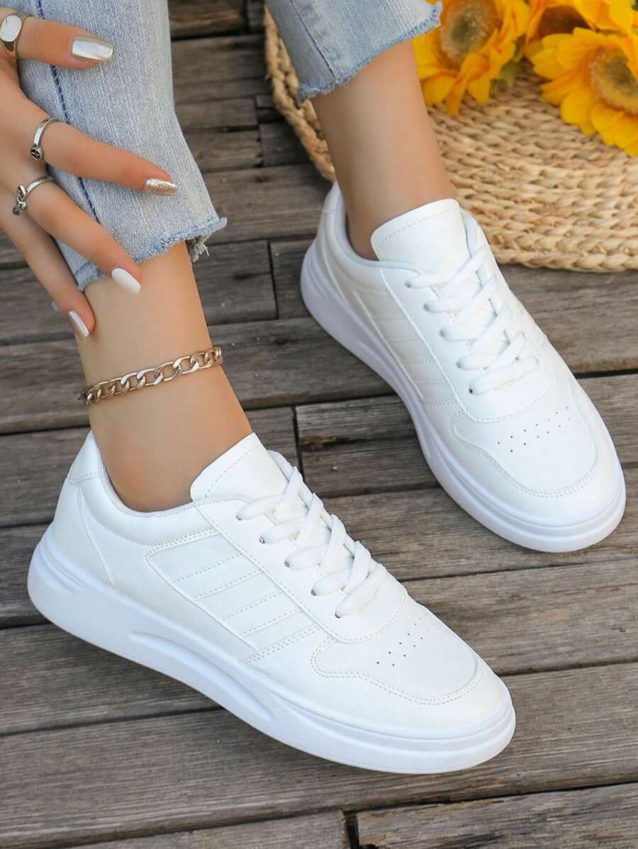 Låga vita sportskor – dam