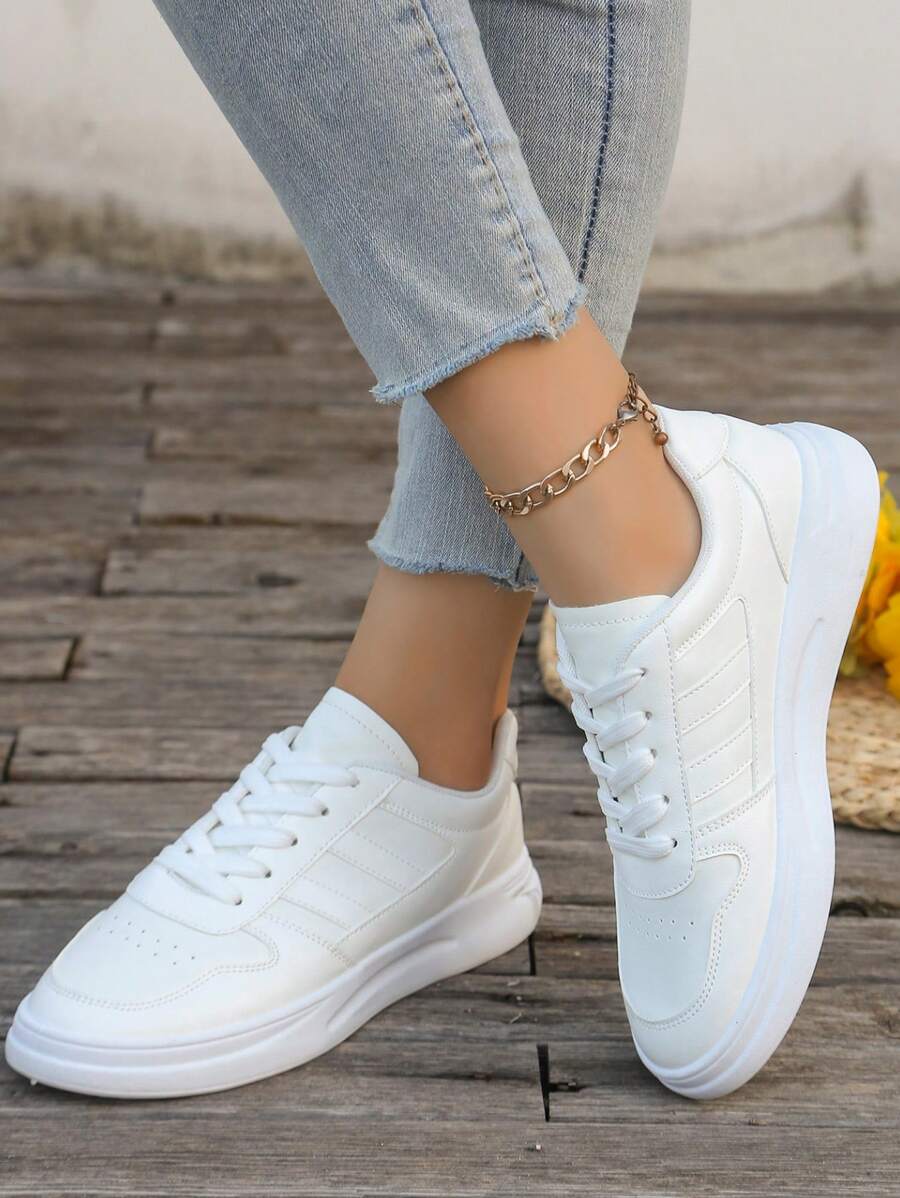 Låga vita sportskor – dam