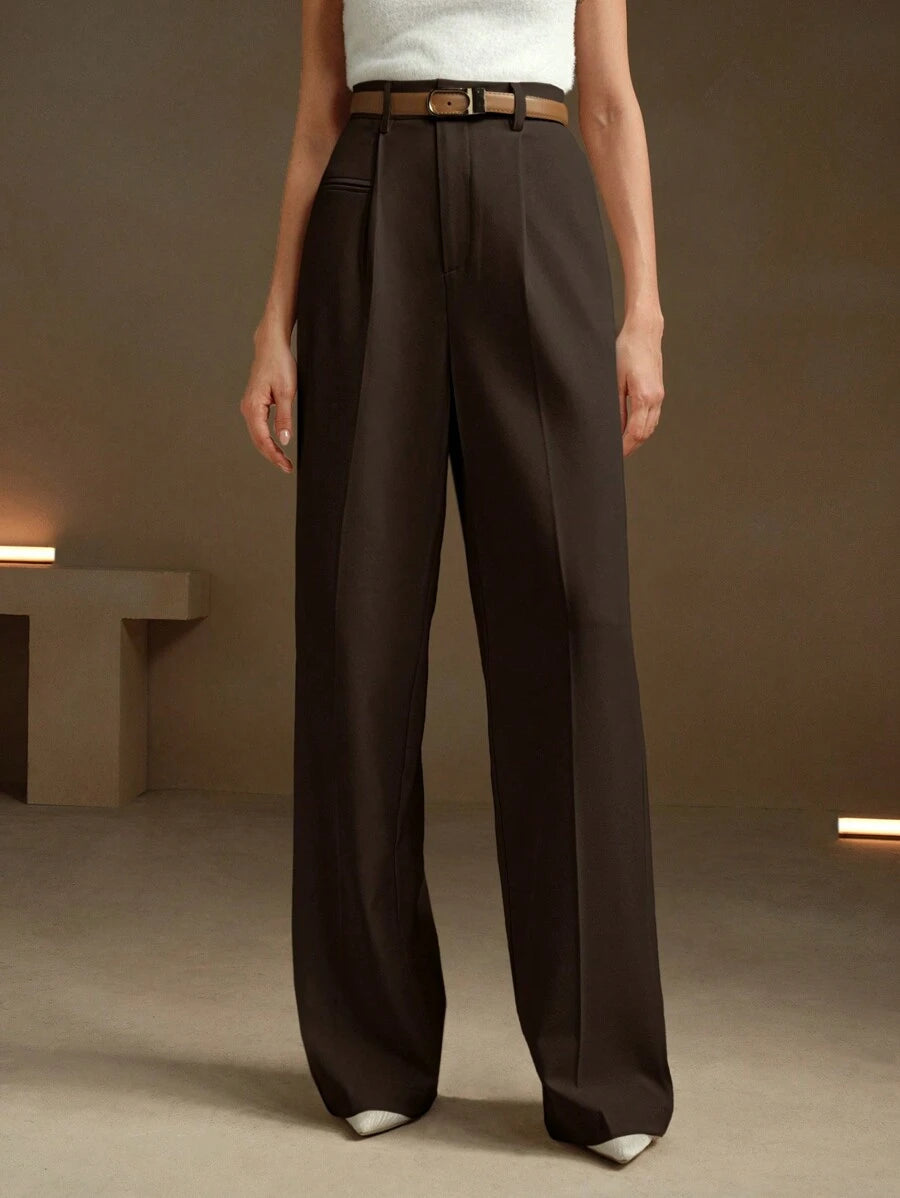 Svarta Raka Byxor med Lös Passform