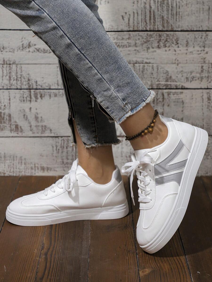 Låga vita sportskor – dam