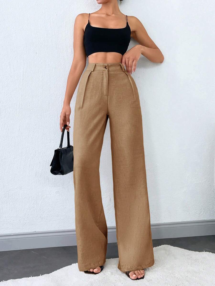 Tall Raka Byxor med Snedfickor