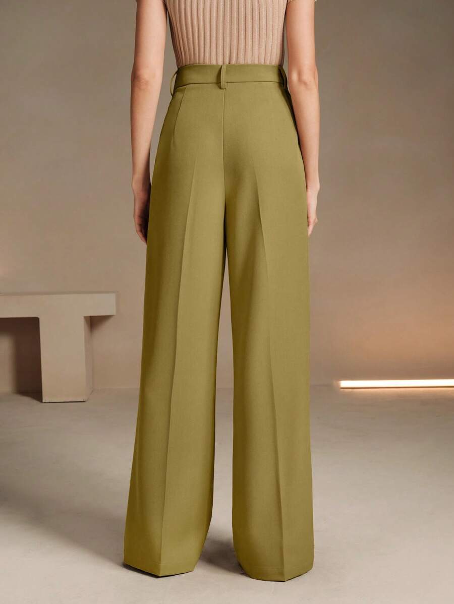 Svarta Raka Byxor med Lös Passform