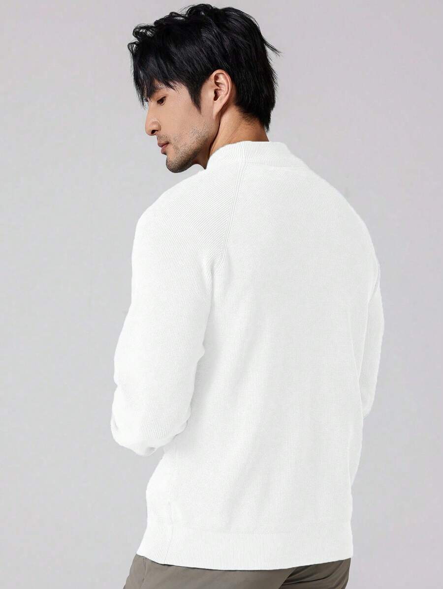 Herrtröja med halv dragkedja och hög krage