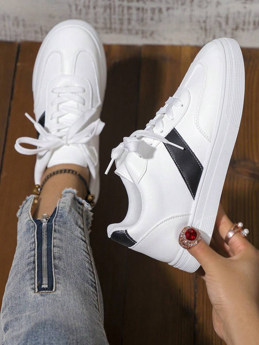 Låga vita sportskor – dam