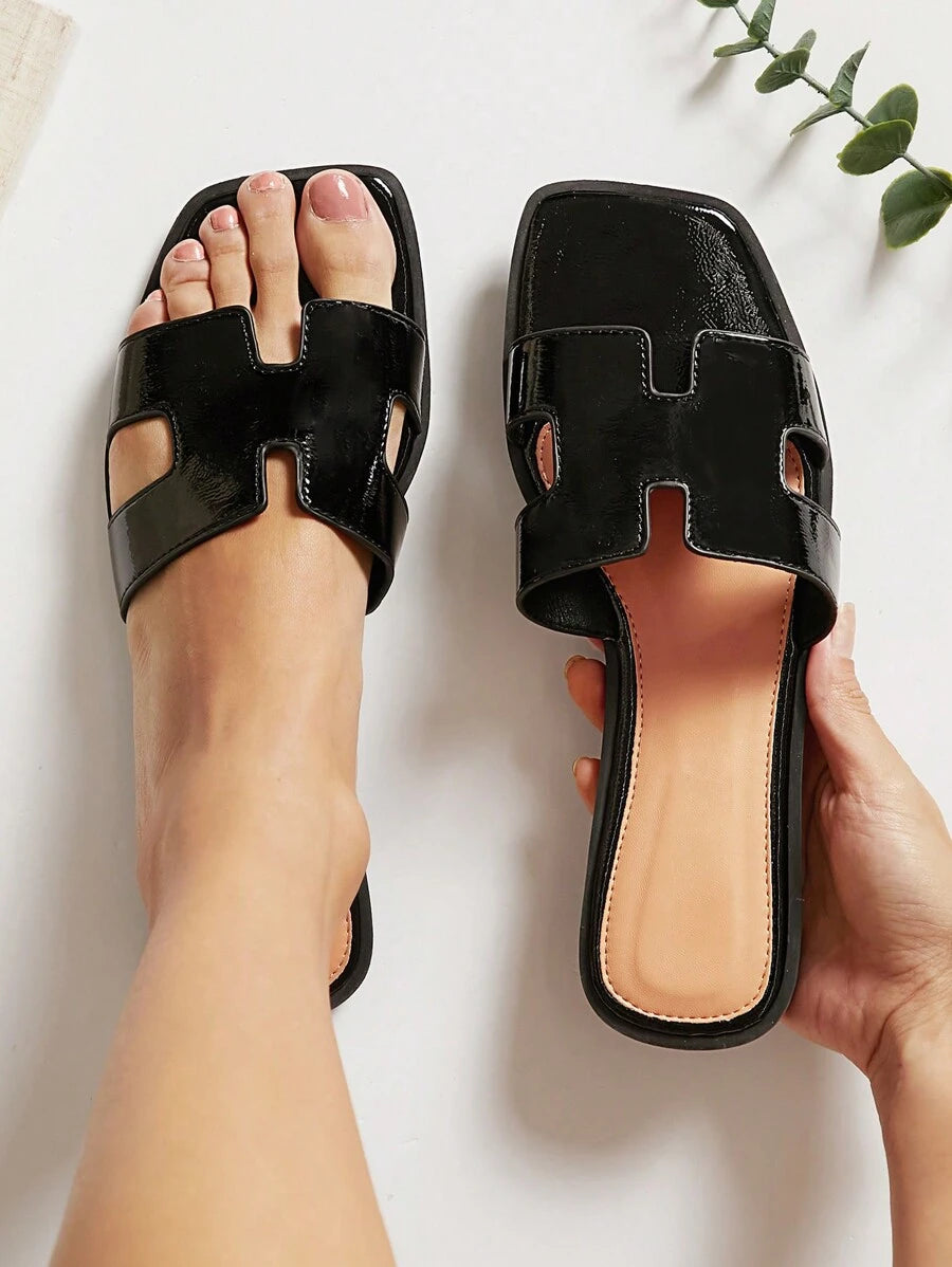 Luxe-inspirerade vita slides med sele