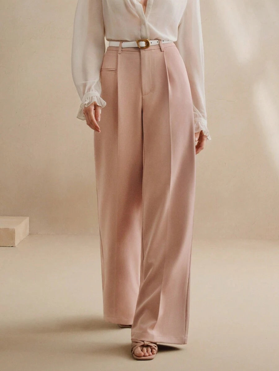 Svarta Raka Byxor med Lös Passform