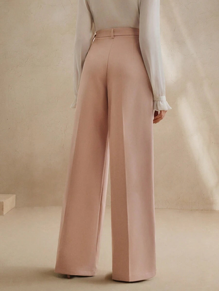 Svarta Raka Byxor med Lös Passform