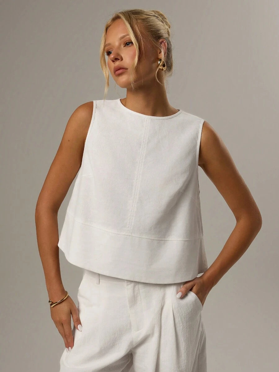 Ärmlös blus med rund hals – Forever 21