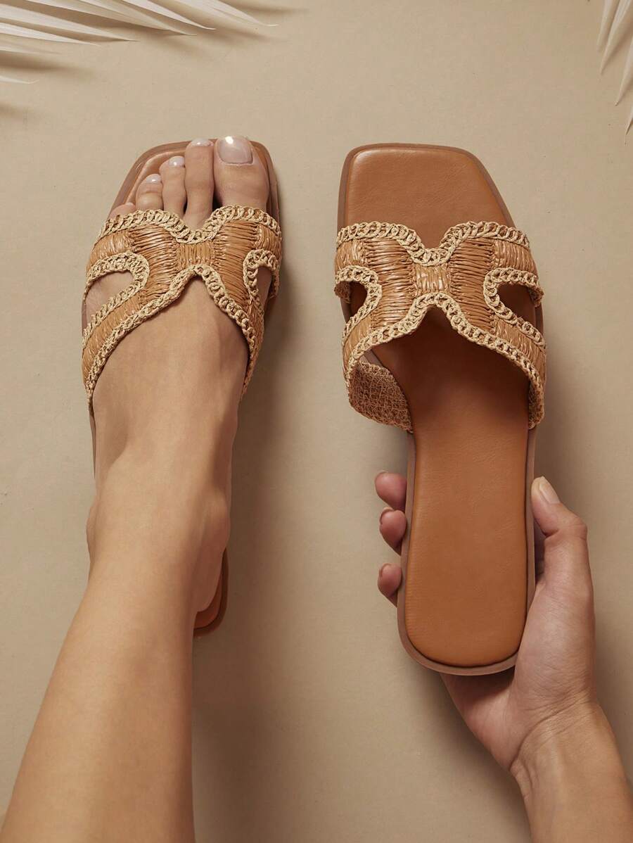 Luxe-inspirerade vita slides med sele