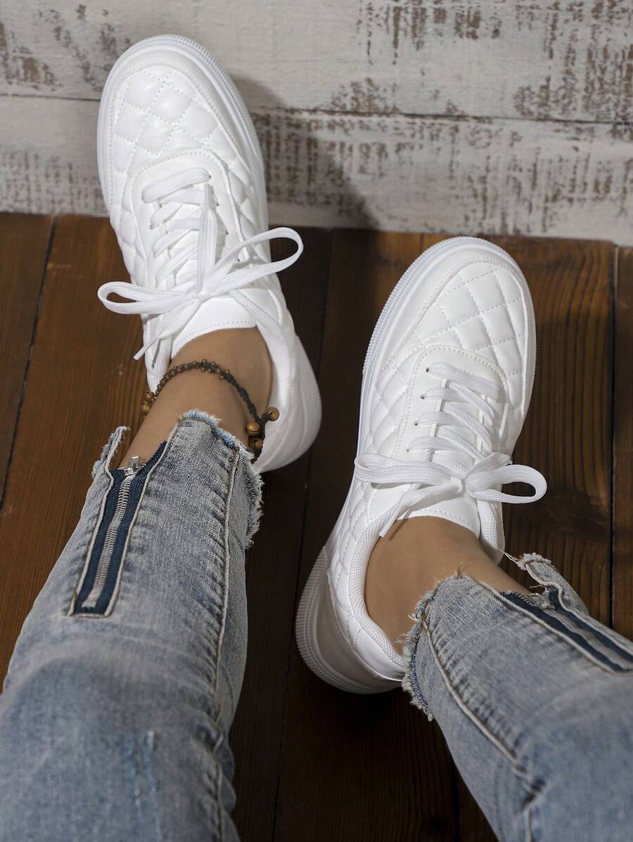 Låga vita sportskor – dam