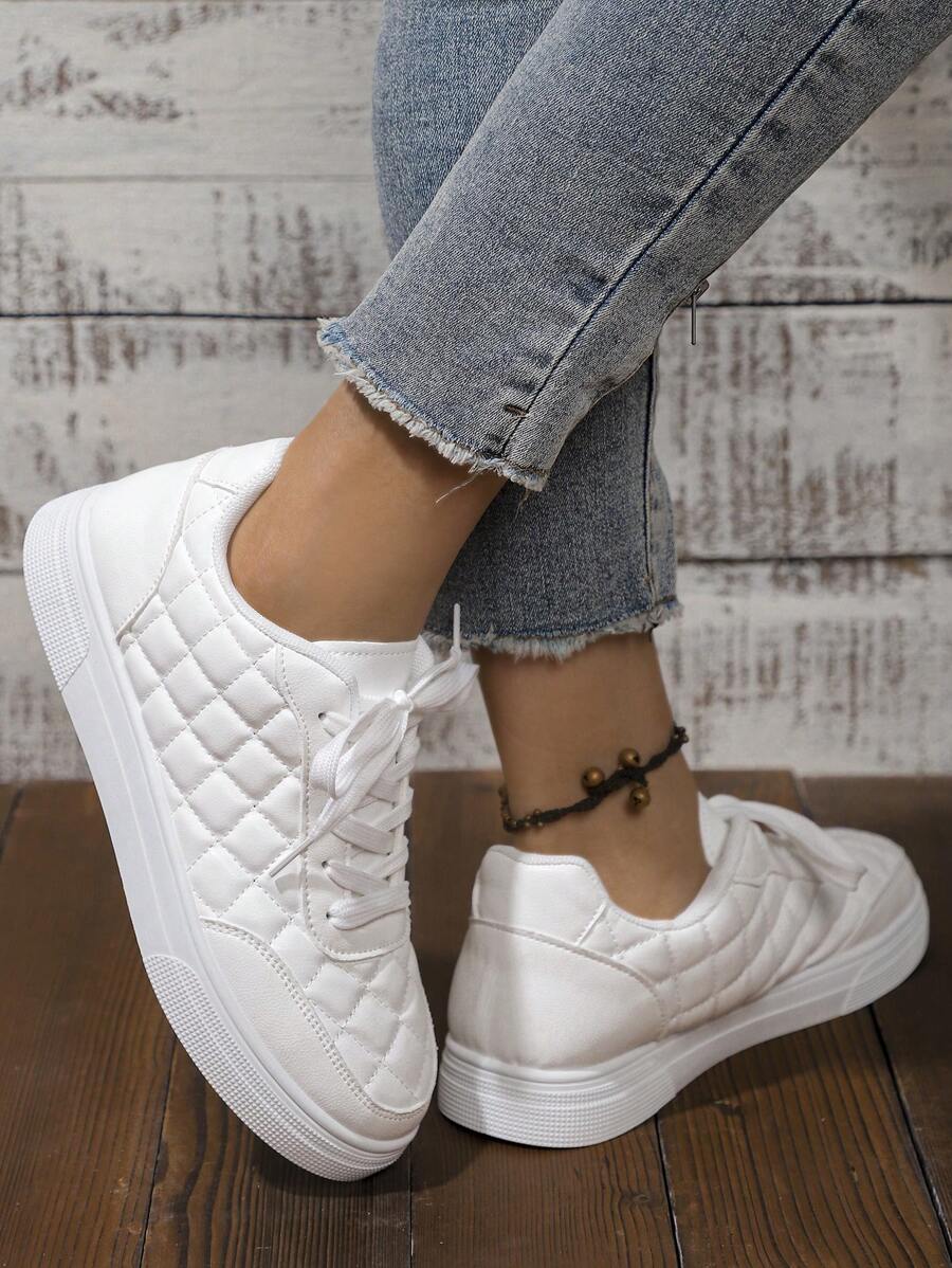 Låga vita sportskor – dam