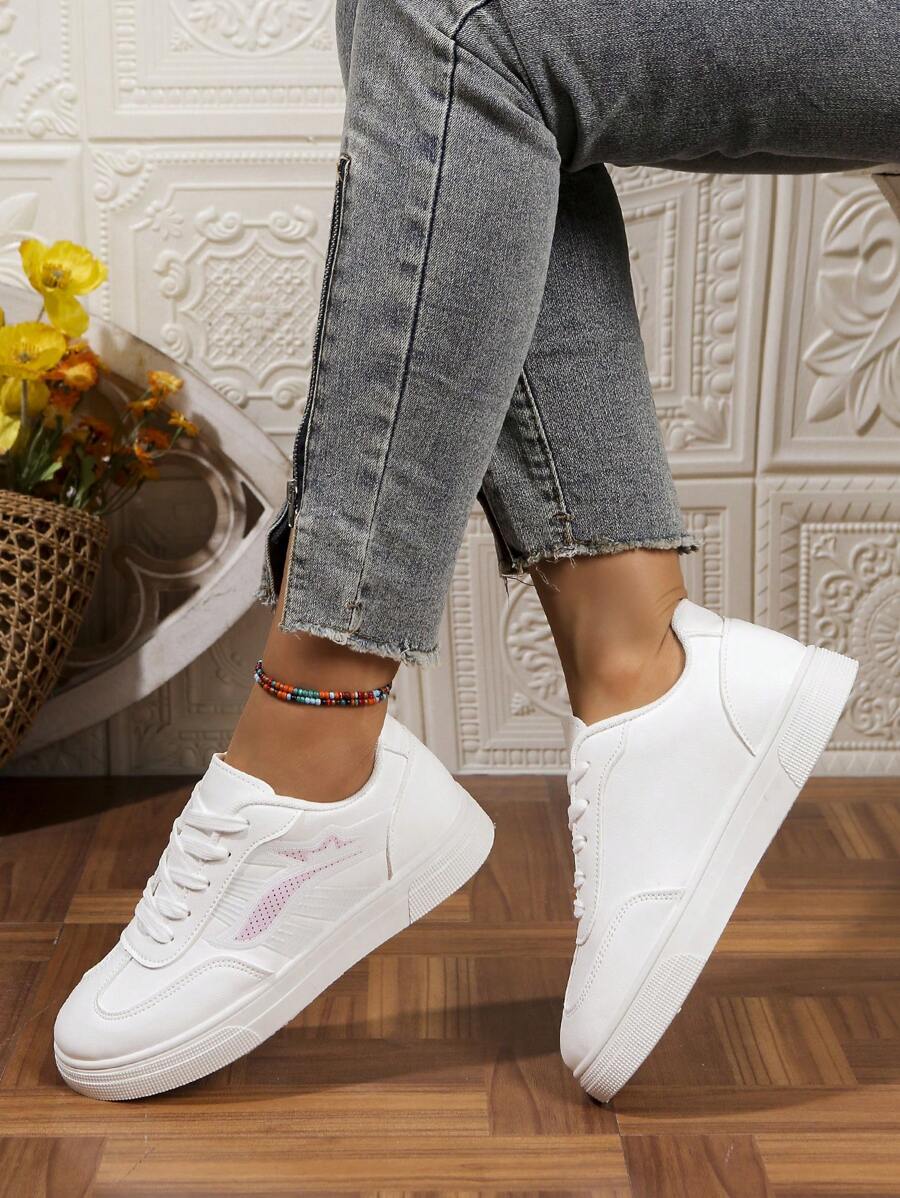 Låga vita sportskor – dam