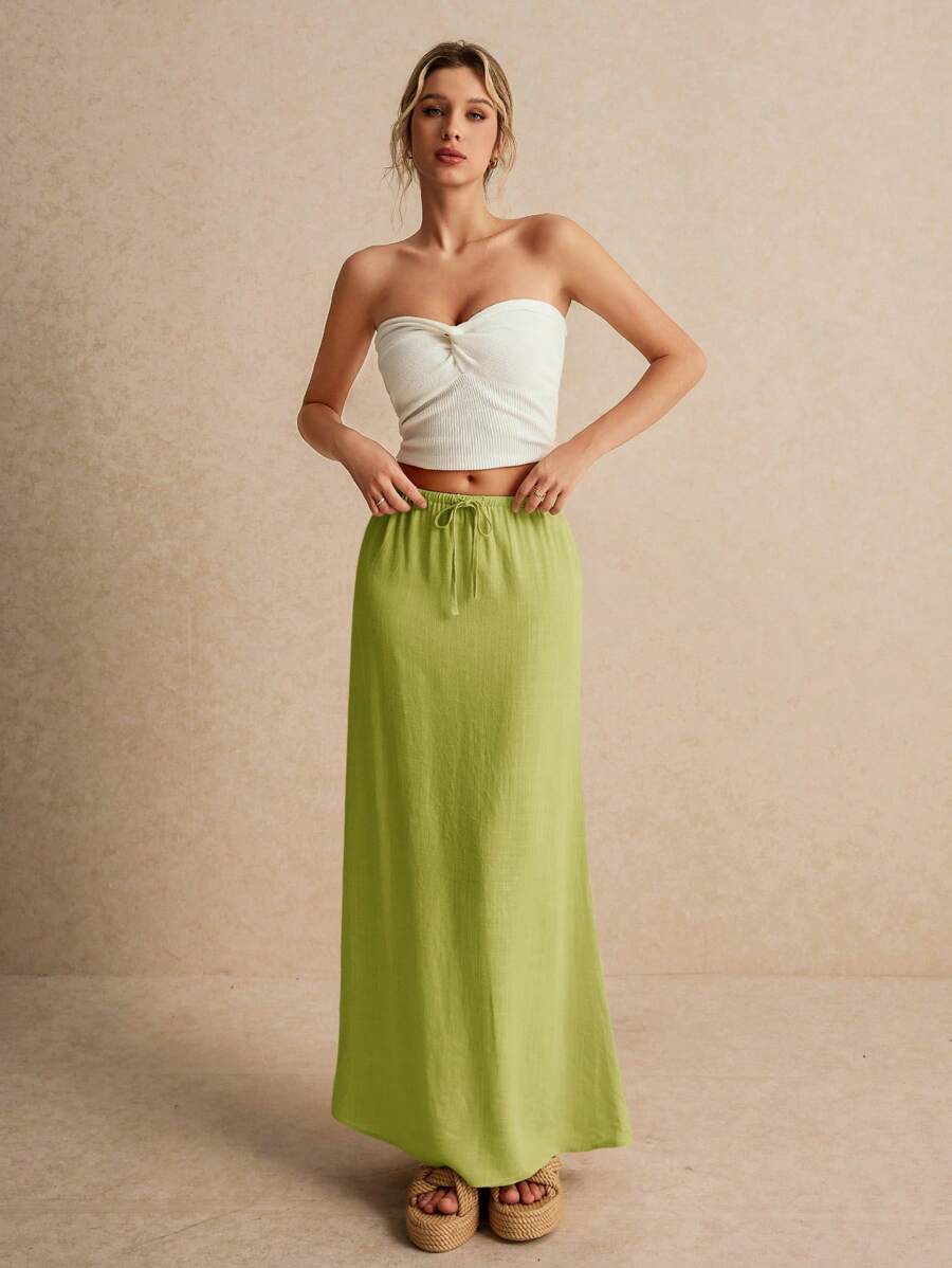 Minimalistisk Kjol med Dragsko