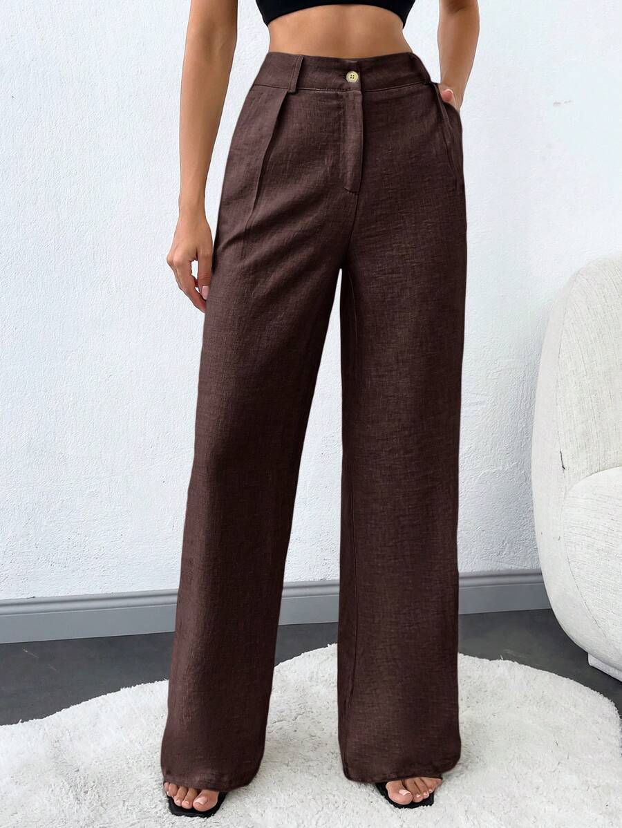 Tall Raka Byxor med Snedfickor