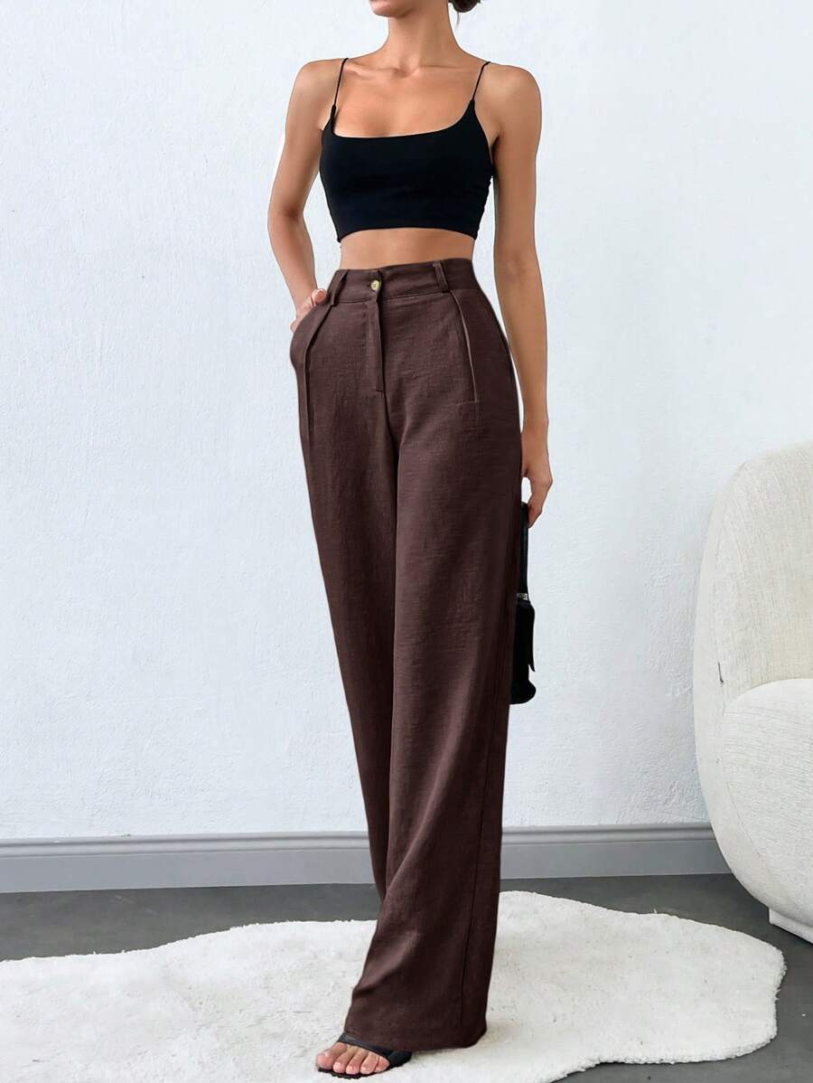 Tall Raka Byxor med Snedfickor