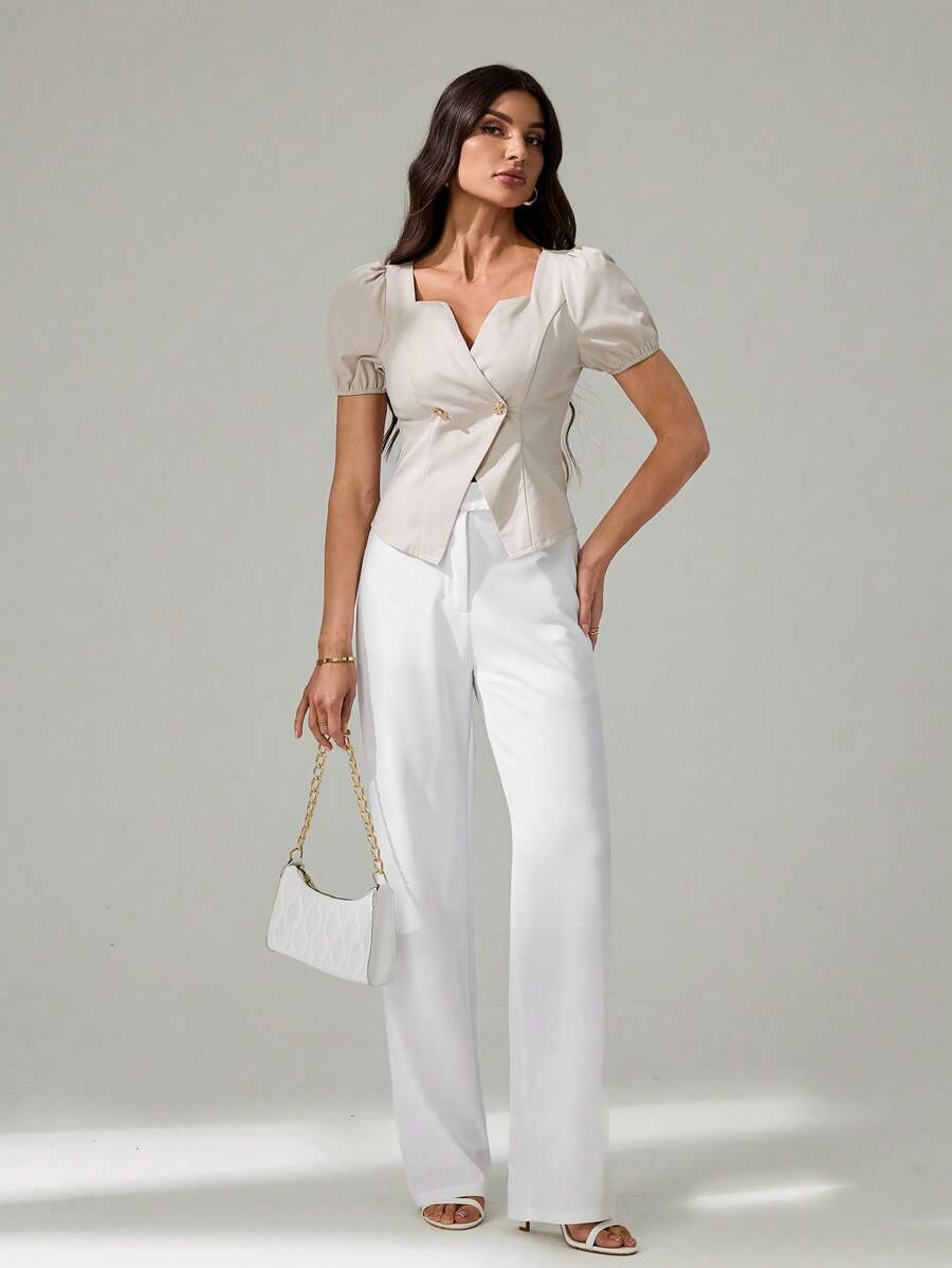 Tall Raka Byxor med Dragkedja