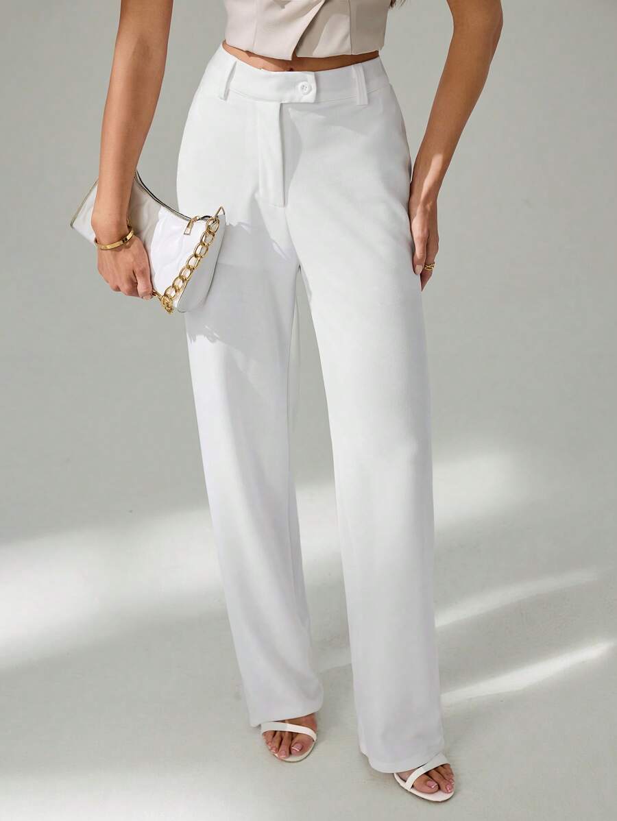 Tall Raka Byxor med Dragkedja