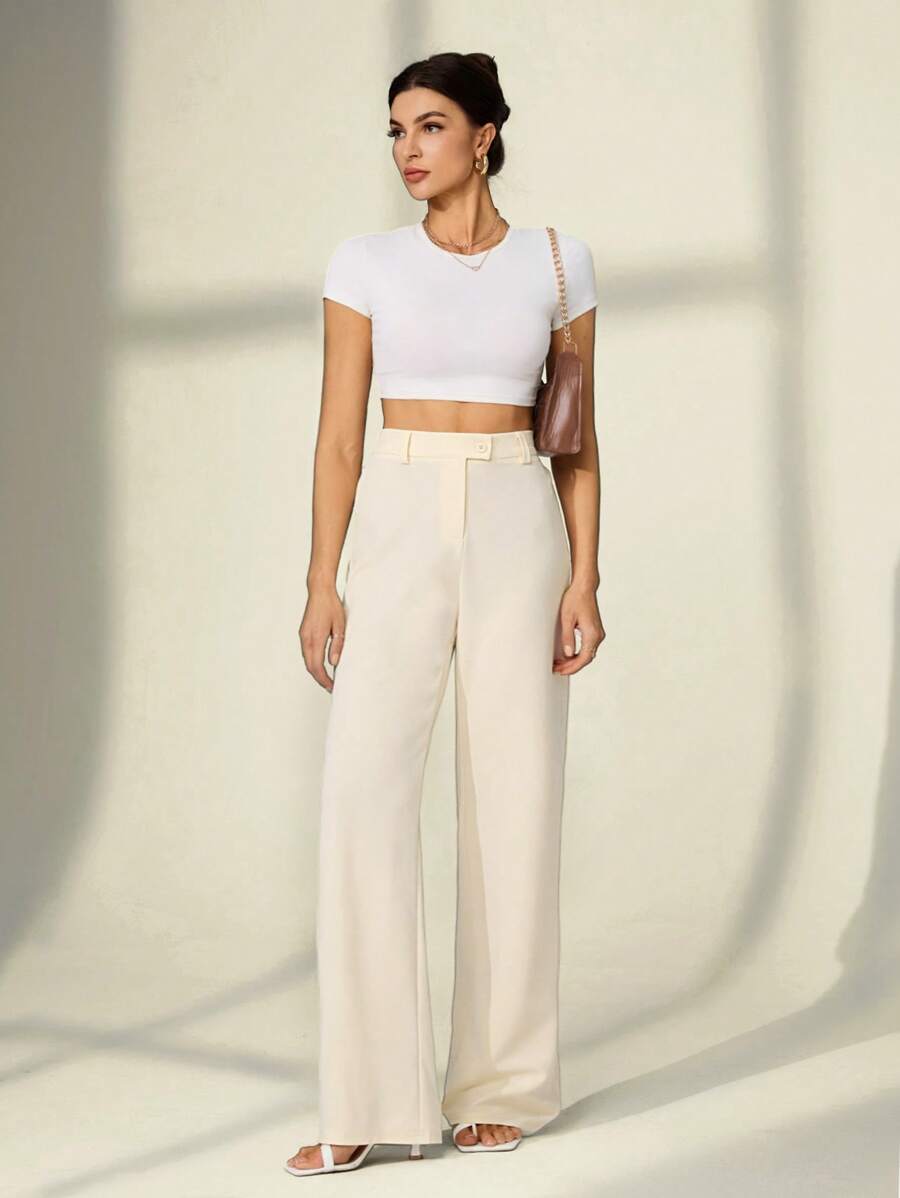 Tall Raka Byxor med Dragkedja