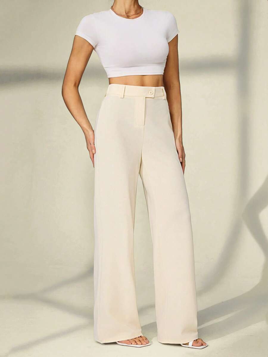 Tall Raka Byxor med Dragkedja