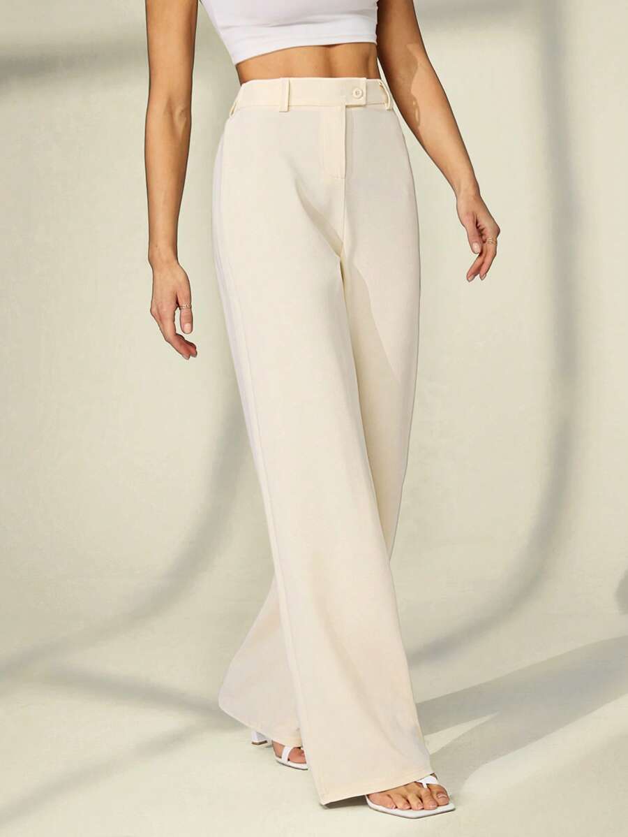 Tall Raka Byxor med Dragkedja