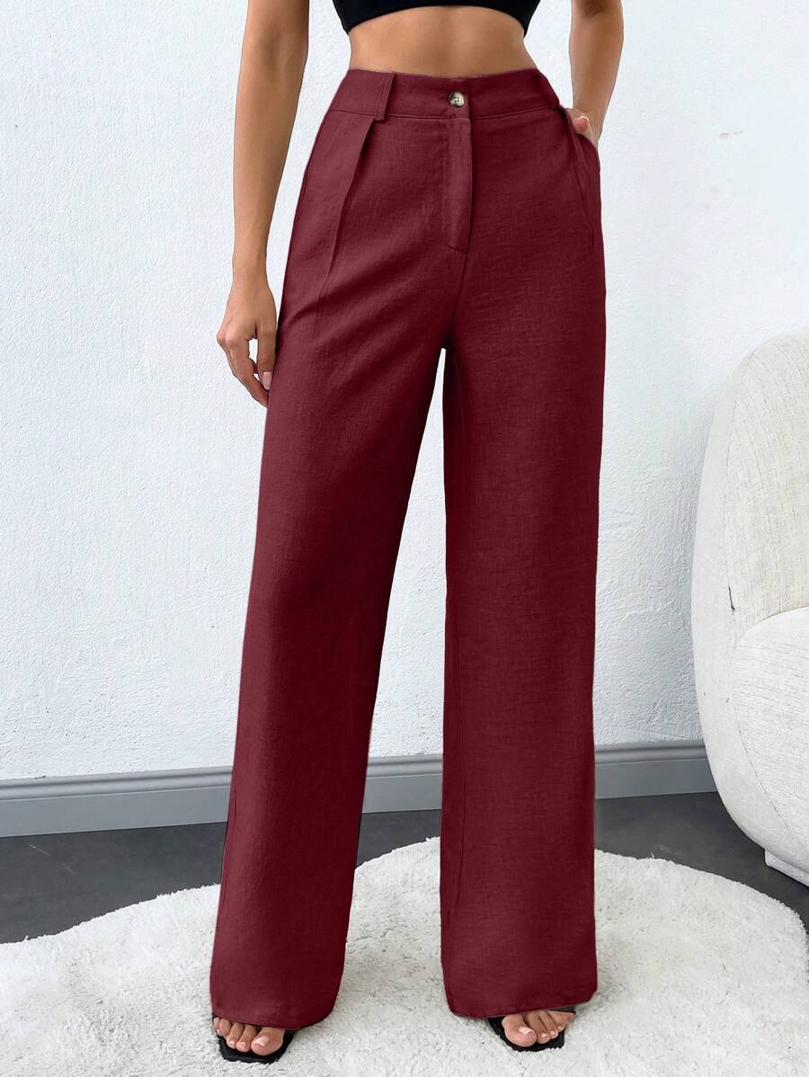 Tall Raka Byxor med Snedfickor