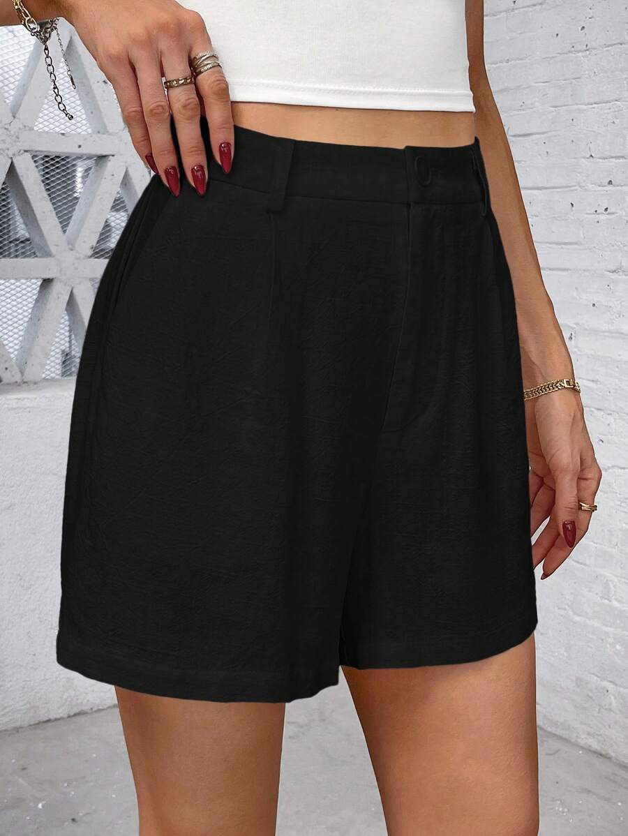 Linneshorts med Bambu­detaljer