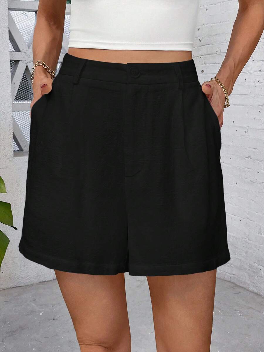 Linneshorts med Bambu­detaljer