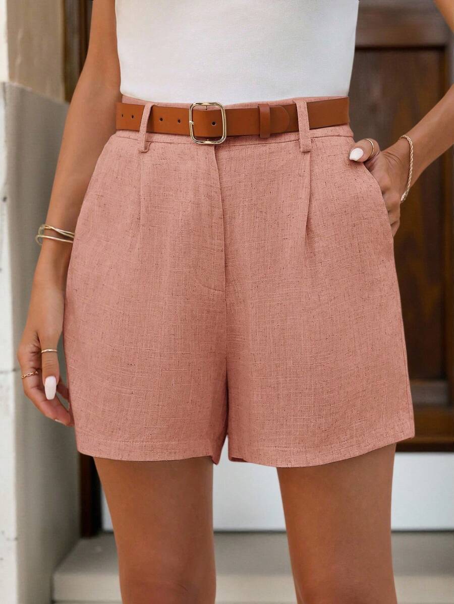 Linneshorts med Bambu­detaljer