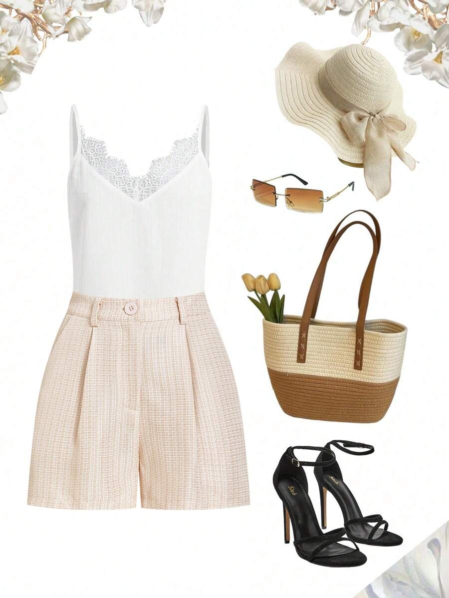 Linneshorts med Bambu­detaljer