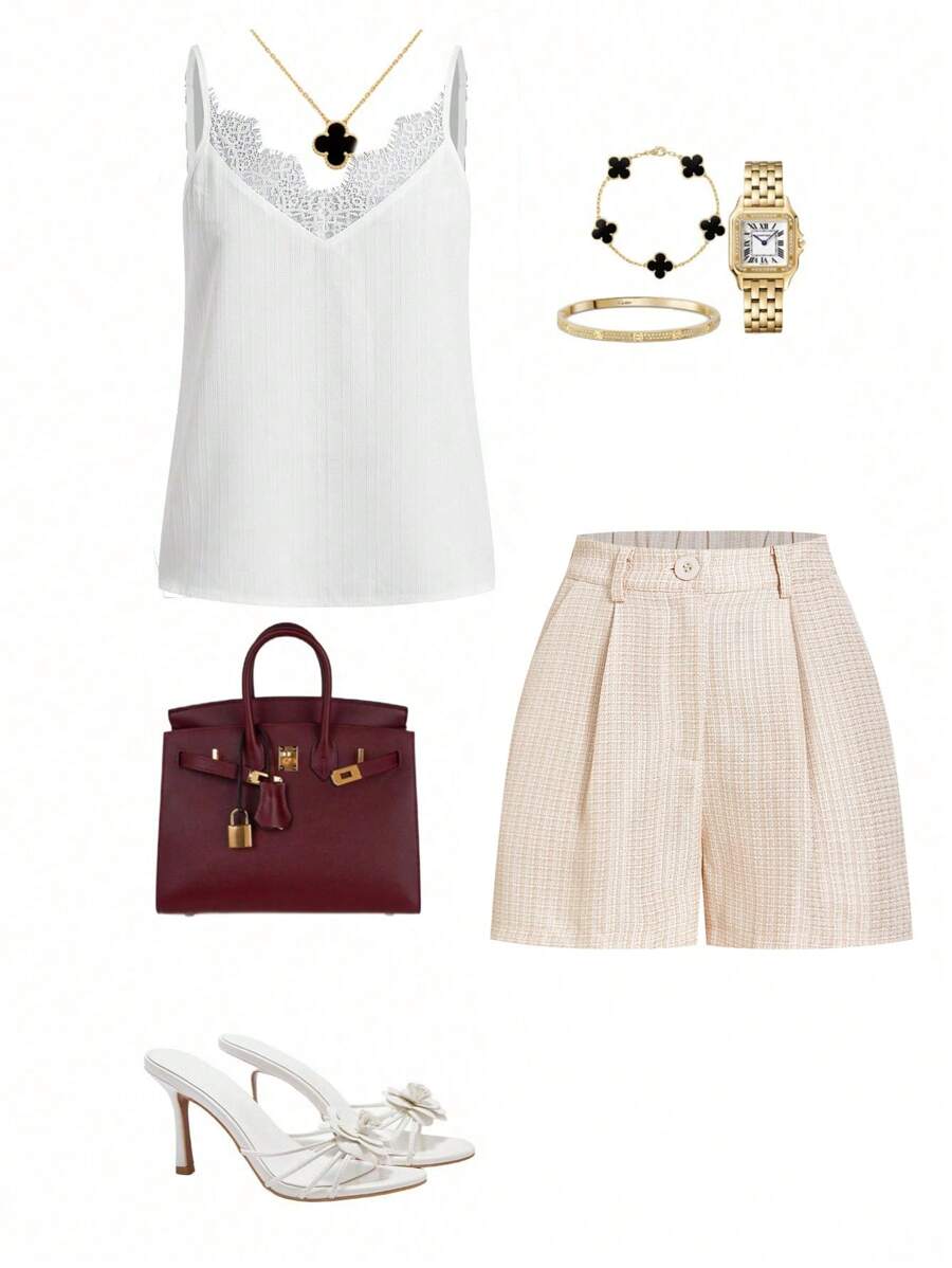 Linneshorts med Bambu­detaljer