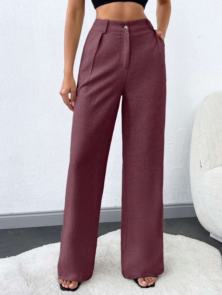 Tall Raka Byxor med Snedfickor